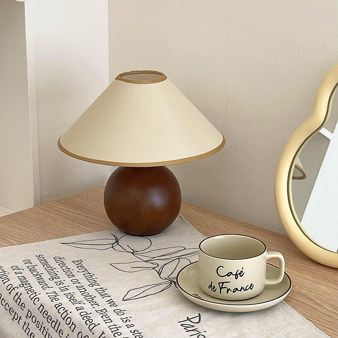 Cankut Wood Table Lamp | Vintage Retro Nightstand Fixture | Vinlighting | Vinlighting
