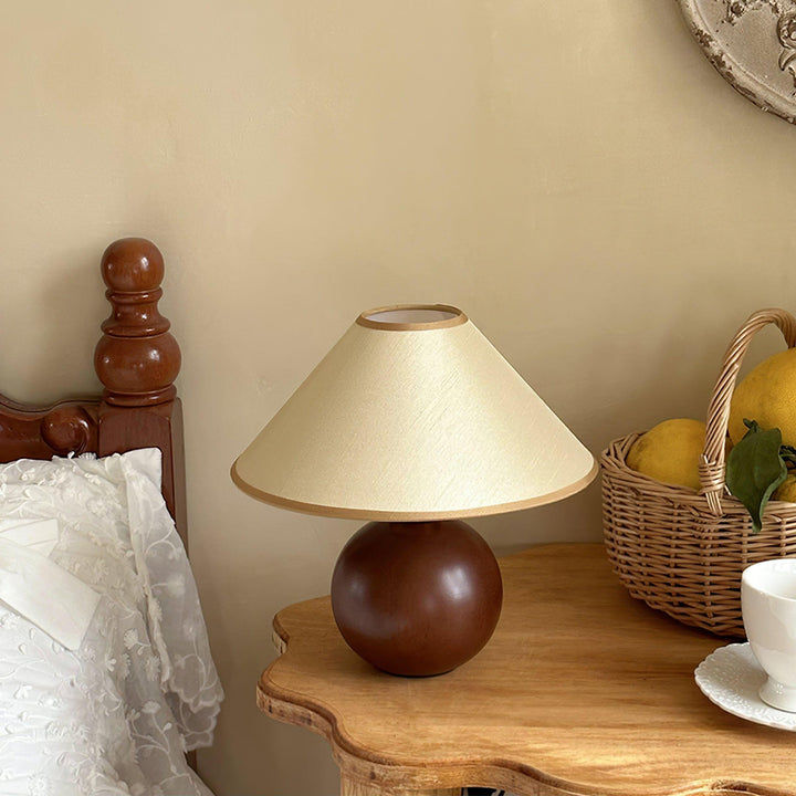 Cankut Wood Table Lamp | Vintage Retro Nightstand Fixture | Vinlighting | Vinlighting