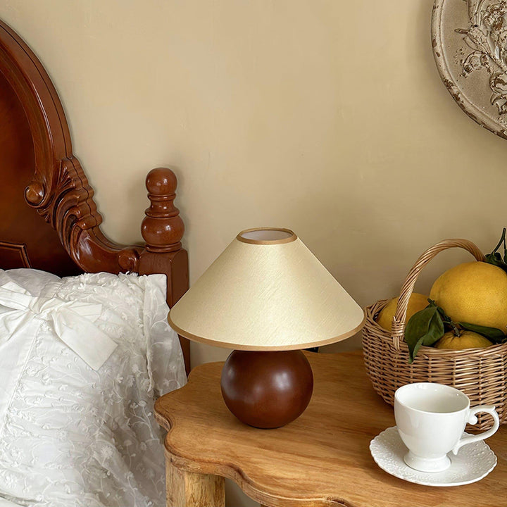 Cankut Wood Table Lamp | Vintage Retro Nightstand Fixture | Vinlighting | Vinlighting