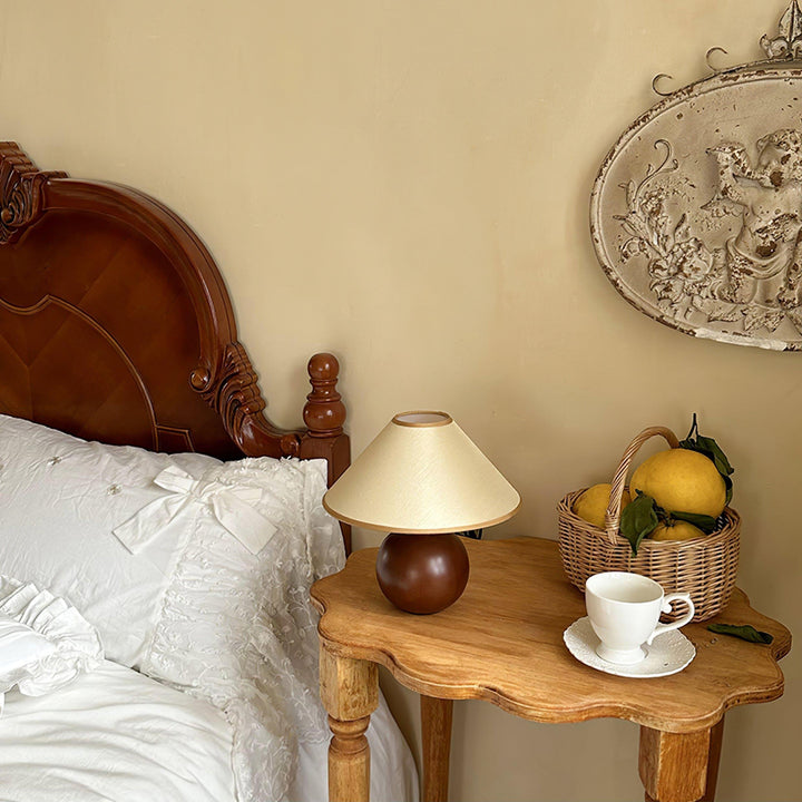Cankut Wood Table Lamp | Vintage Retro Nightstand Fixture | Vinlighting | Vinlighting