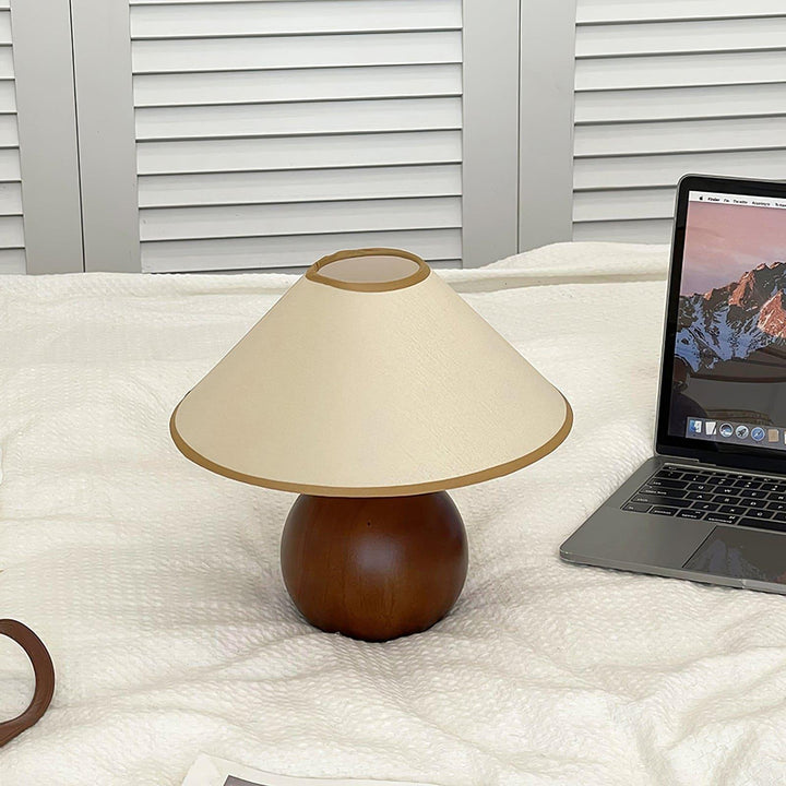 Cankut Wood Table Lamp | Vintage Retro Nightstand Fixture | Vinlighting | Vinlighting