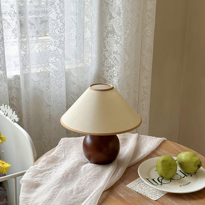 Cankut Wood Table Lamp | Vintage Retro Nightstand Fixture | Vinlighting | Vinlighting