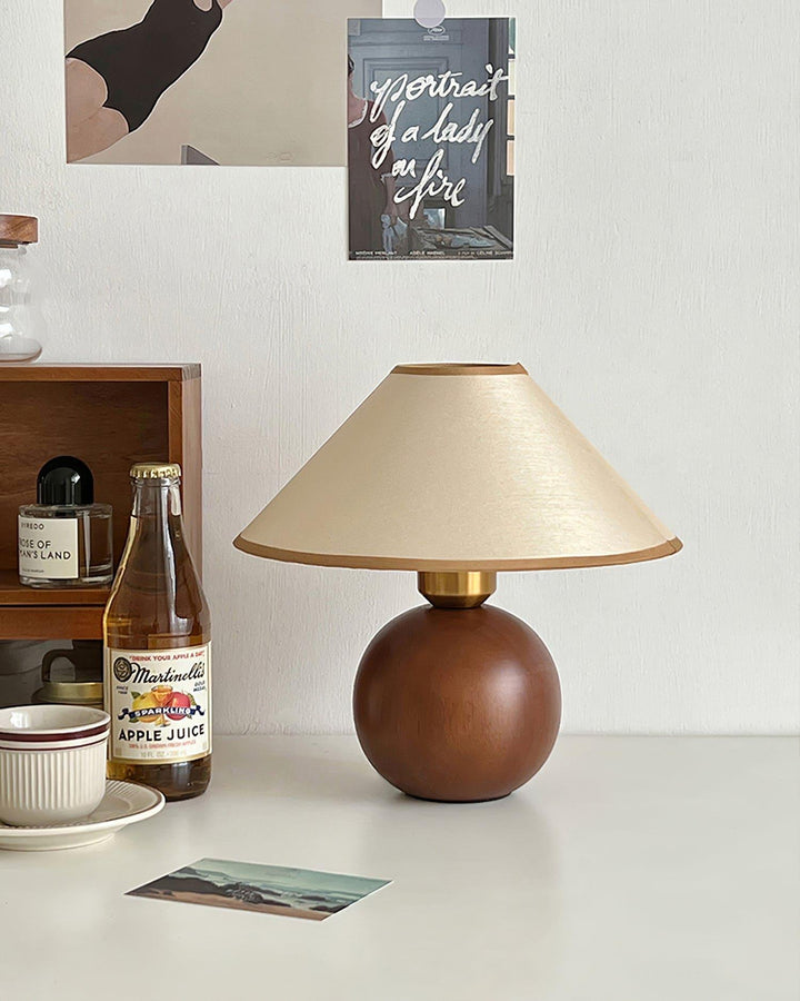 Cankut Wood Table Lamp | Vintage Retro Nightstand Fixture | Vinlighting | Vinlighting