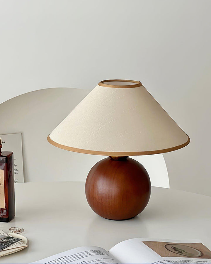 Cankut Wood Table Lamp | Vintage Retro Nightstand Fixture | Vinlighting | Vinlighting
