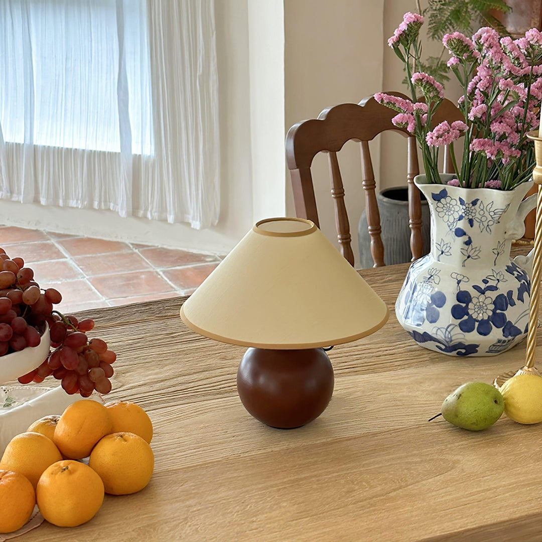 Cankut Wood Table Lamp | Vintage Retro Nightstand Fixture | Vinlighting | Vinlighting