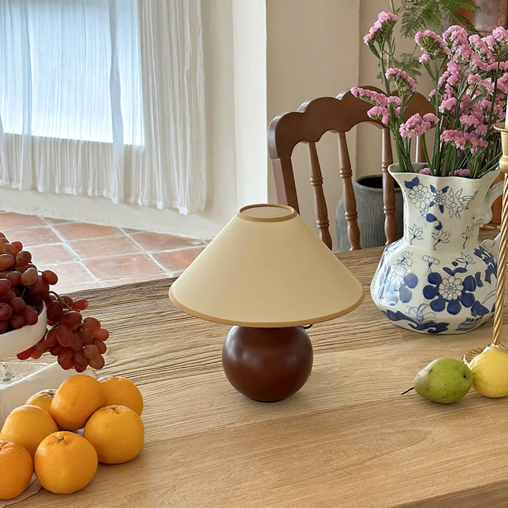 Cankut Wood Table Lamp | Vintage Retro Nightstand Fixture | Vinlighting | Vinlighting