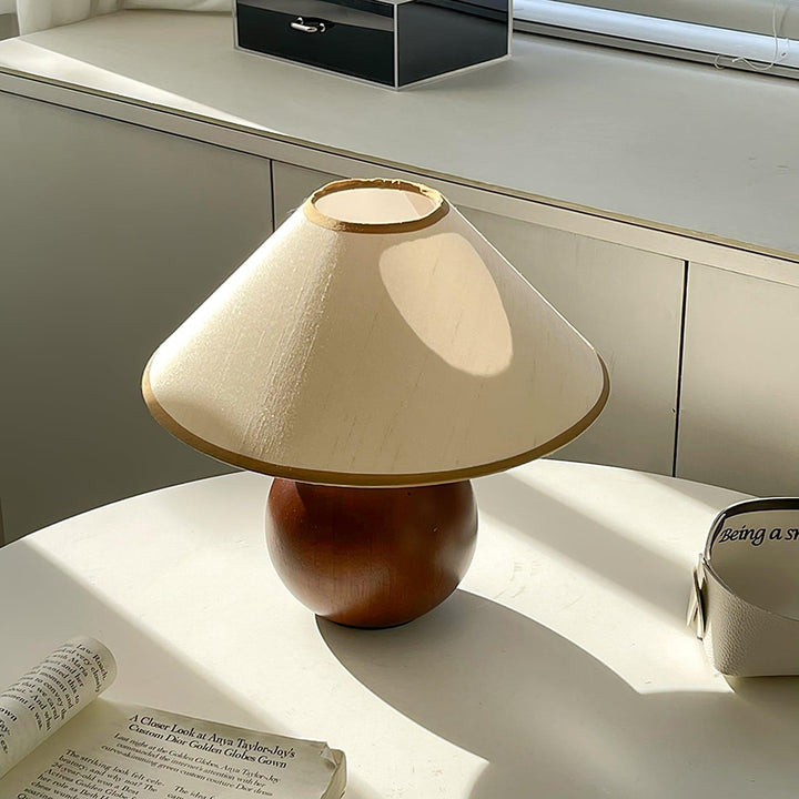 Cankut Wood Table Lamp | Vintage Retro Nightstand Fixture | Vinlighting | Vinlighting