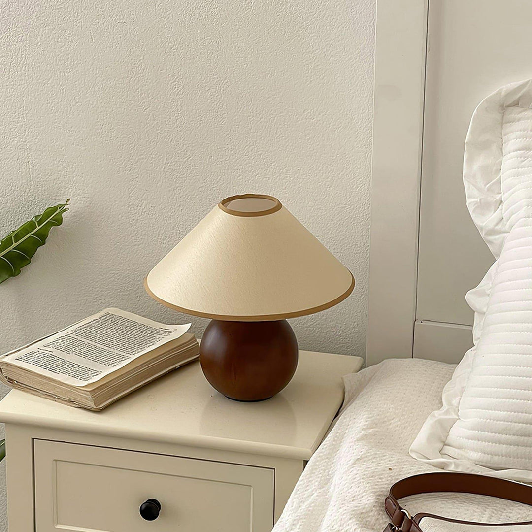 Cankut Wood Table Lamp | Vintage Retro Nightstand Fixture | Vinlighting | Vinlighting