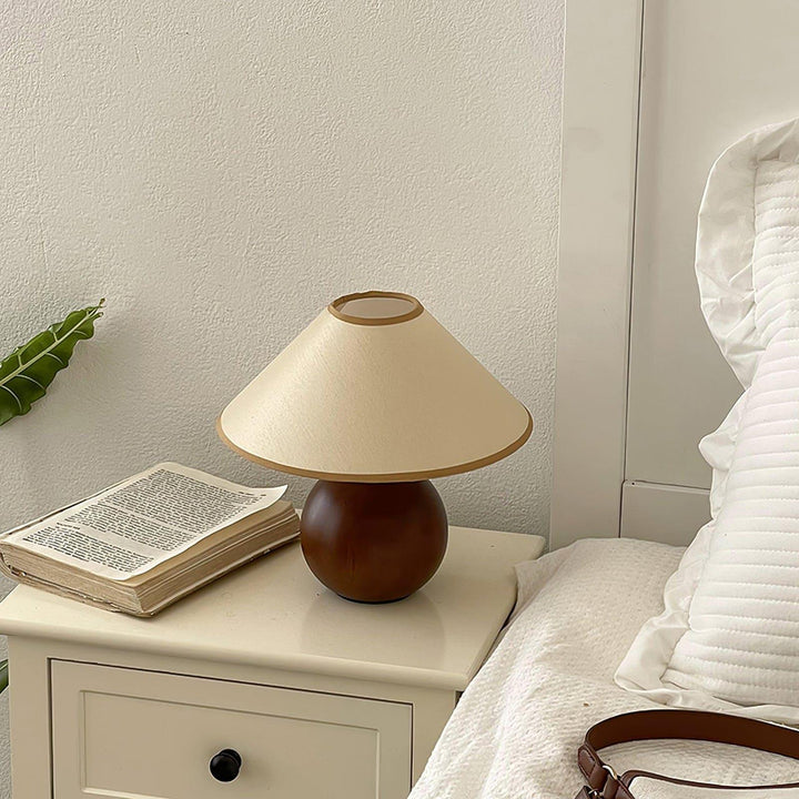Cankut Wood Table Lamp | Vintage Retro Nightstand Fixture | Vinlighting | Vinlighting