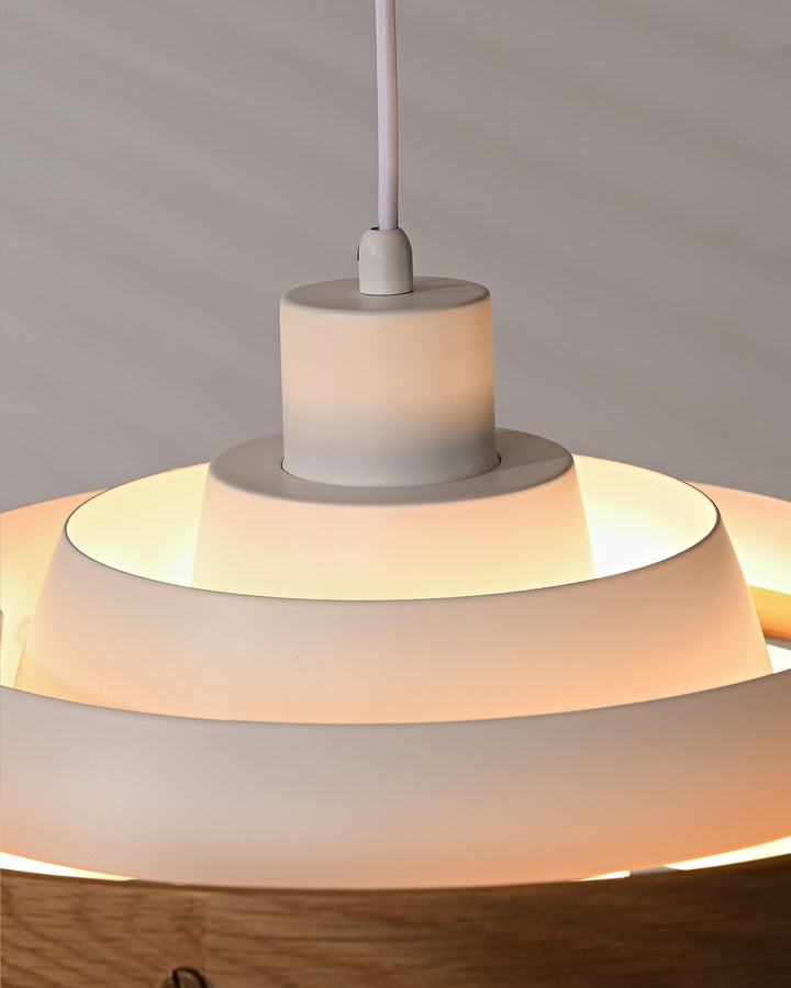 Carmen Swing Arm Pendant Lamp – Stylish Wood Tiered Pendant Light | Vinlighting