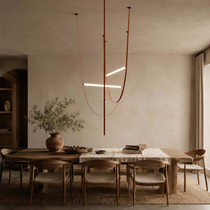 Brown Leather LED Pendant Light for Modern Interiors | Vinlighting