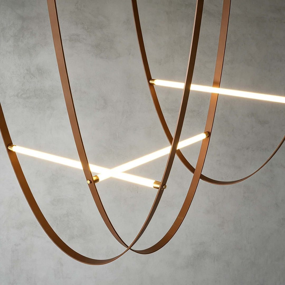 Brown Leather LED Pendant Light for Modern Interiors | Vinlighting