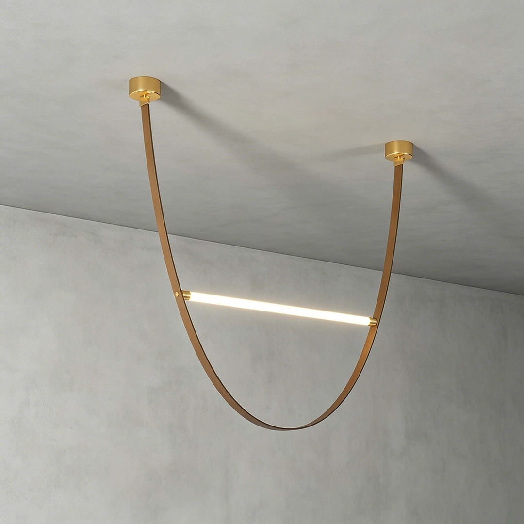 Brown Leather LED Pendant Light for Modern Interiors | Vinlighting