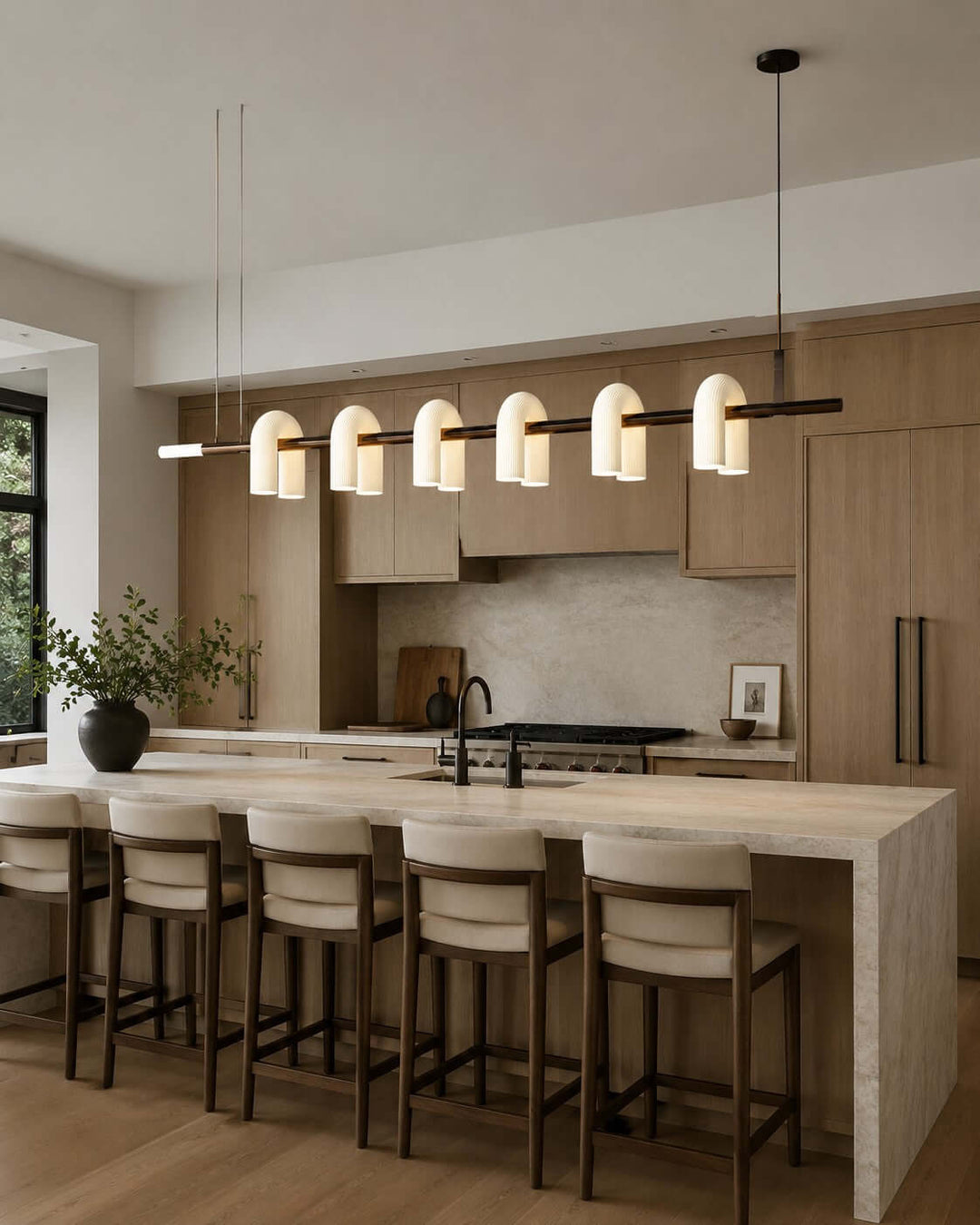 Thorne Chandelier - Modern U-Shaped Glass Island Chandelier Light | Vinlighting