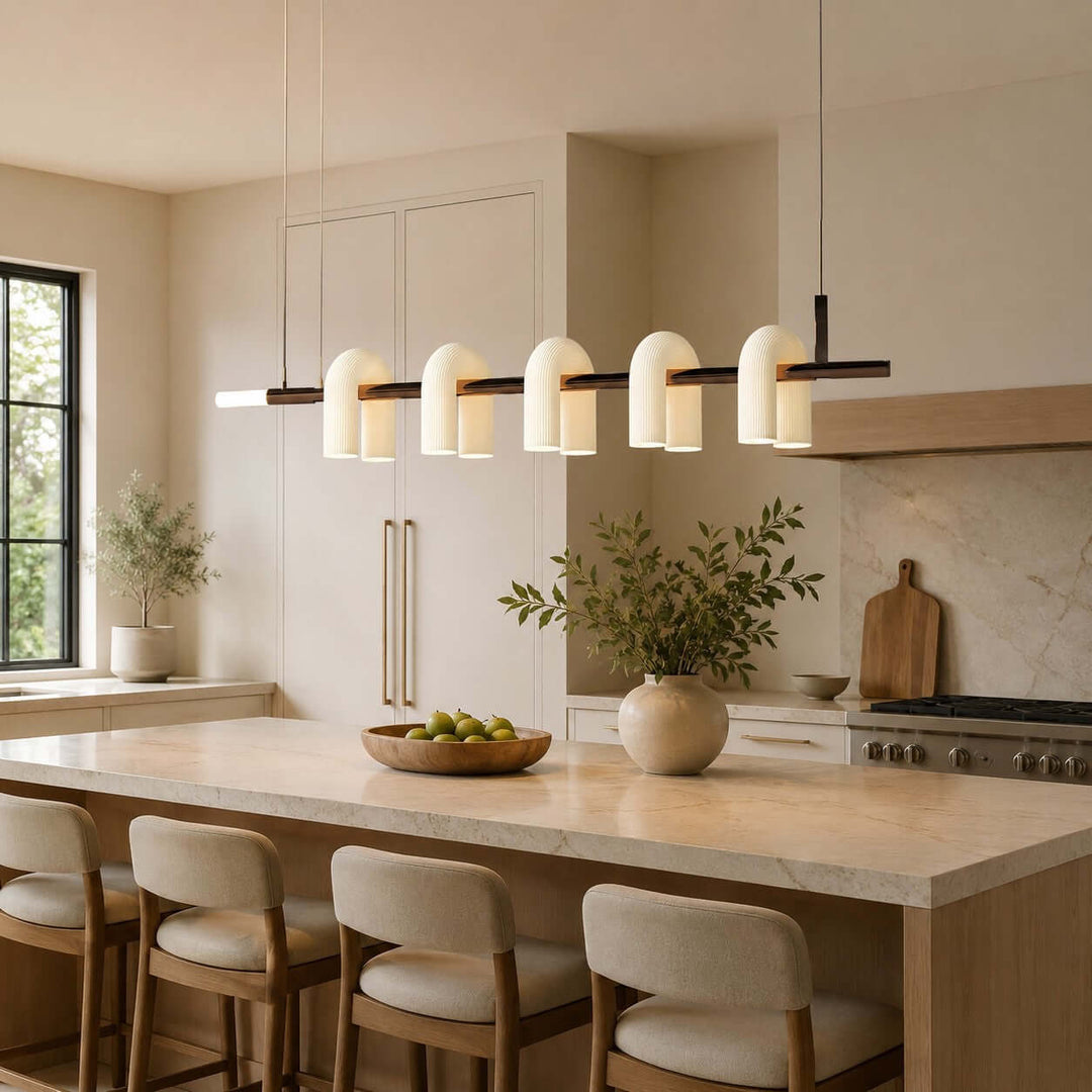 Thorne Chandelier - Modern U-Shaped Glass Island Chandelier Light | Vinlighting