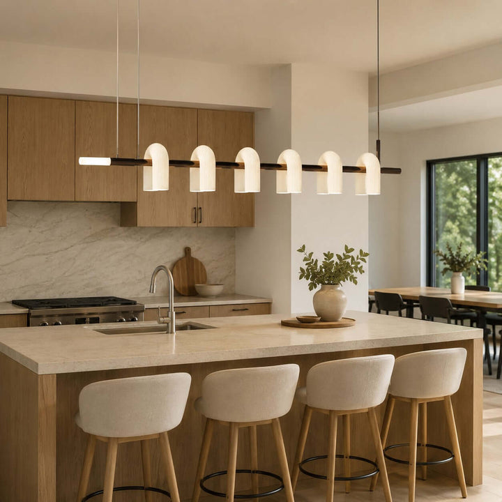 Thorne Chandelier - Modern U-Shaped Glass Island Chandelier Light | Vinlighting