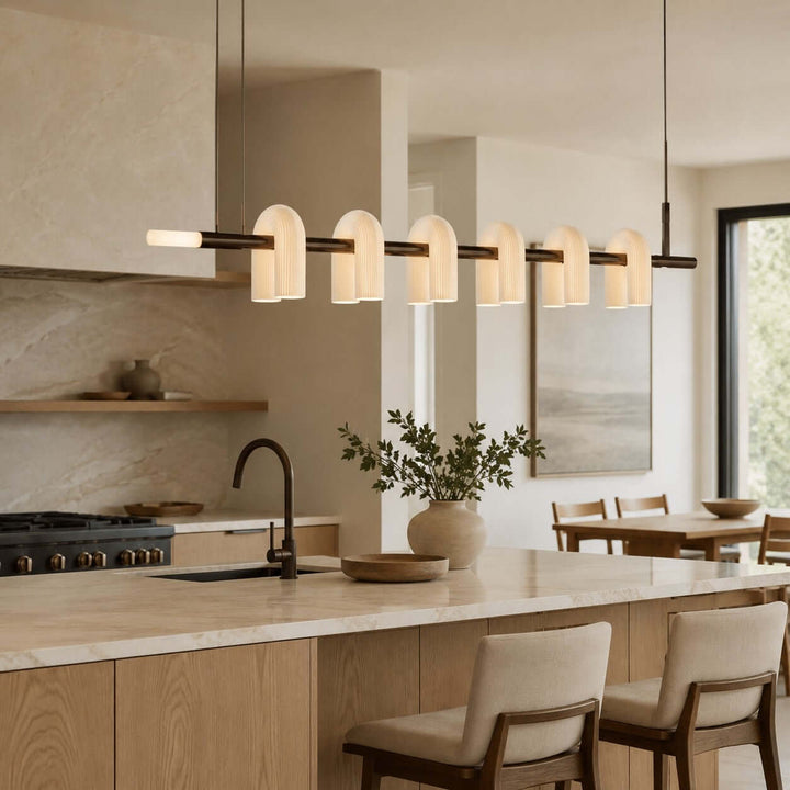 Thorne Chandelier - Modern U-Shaped Glass Island Chandelier Light | Vinlighting