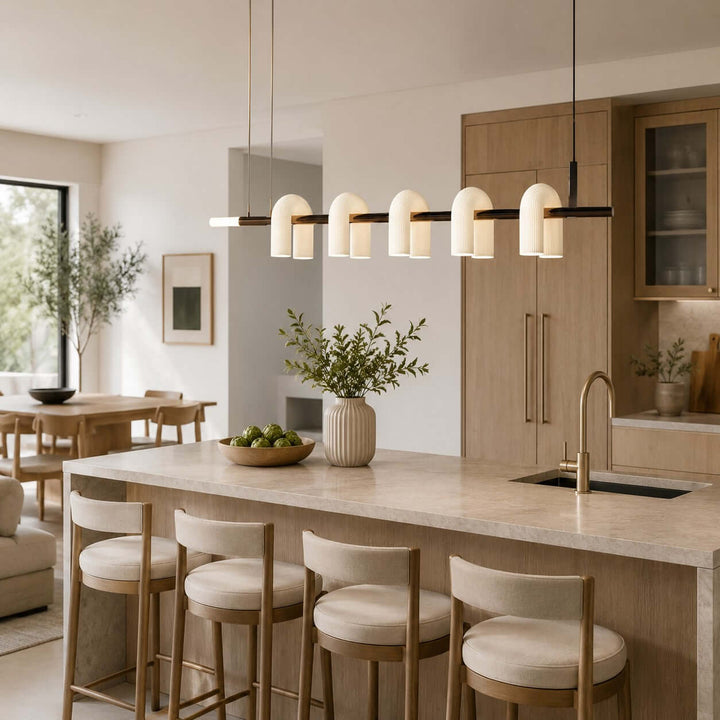 Thorne Chandelier - Modern U-Shaped Glass Island Chandelier Light | Vinlighting