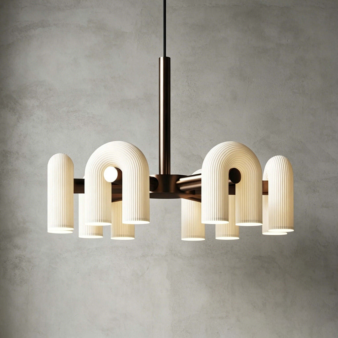 Thorne Chandelier - Modern U-Shaped Glass Island Chandelier Light | Vinlighting