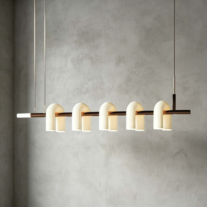Thorne Chandelier - Modern U-Shaped Glass Island Chandelier Light | Vinlighting