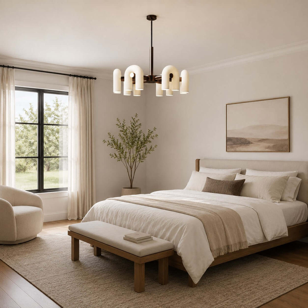 Thorne Chandelier - Modern U-Shaped Glass Island Chandelier Light | Vinlighting