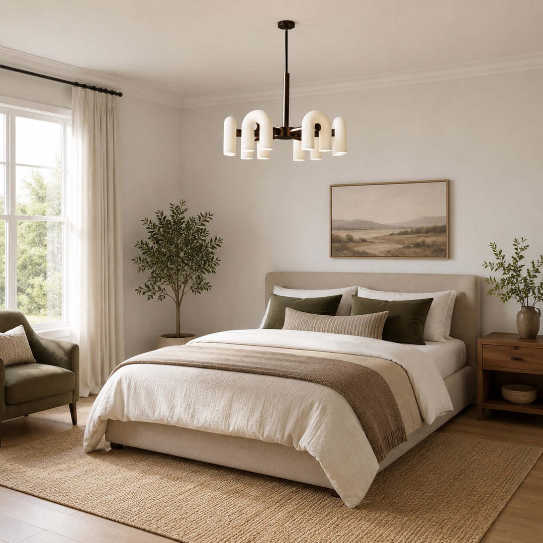 Thorne Chandelier - Modern U-Shaped Glass Island Chandelier Light | Vinlighting