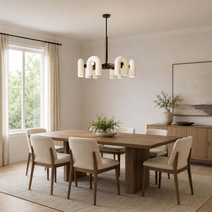 Thorne Chandelier - Modern U-Shaped Glass Island Chandelier Light | Vinlighting