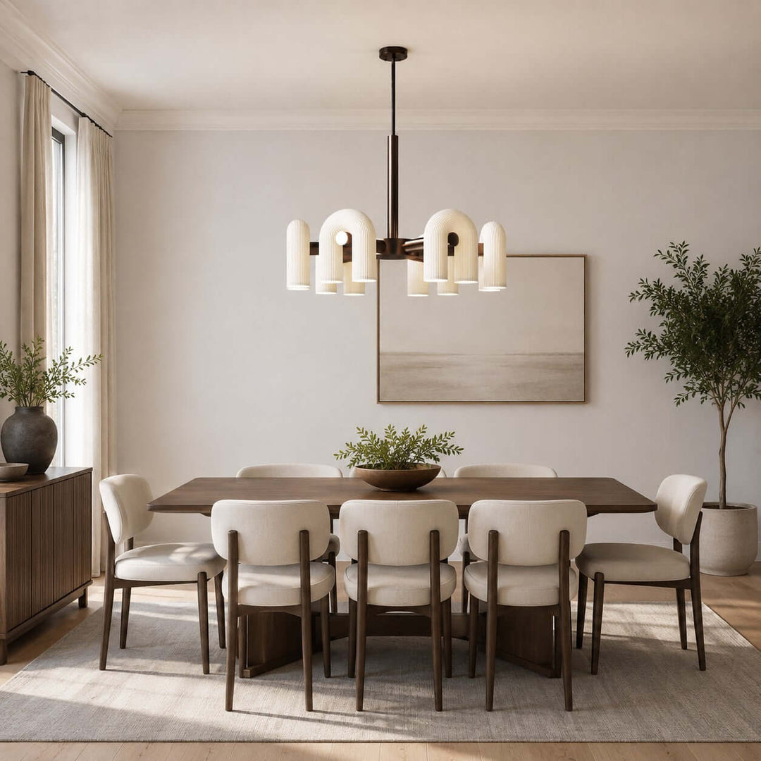 Thorne Chandelier - Modern U-Shaped Glass Island Chandelier Light | Vinlighting