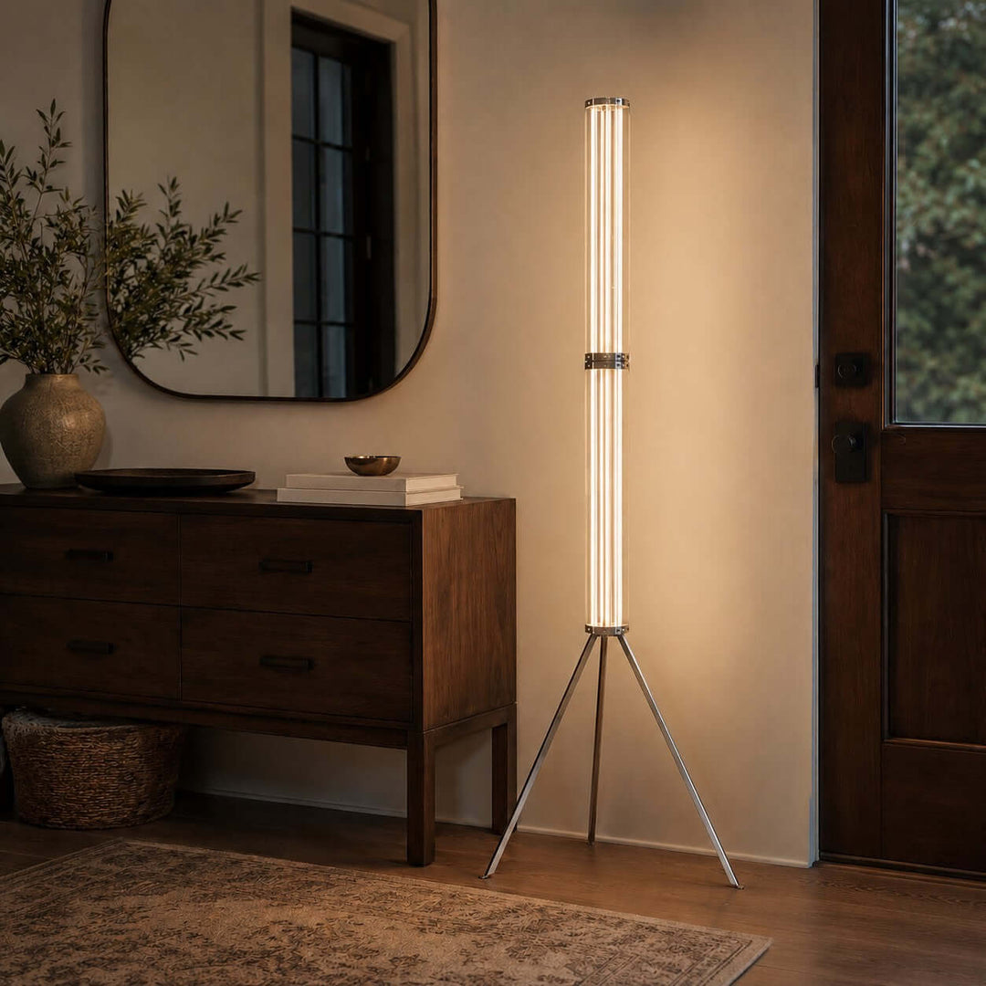 Cavelle Floor Lamp - Modern Industrial Tripod Glass Floor Lamp | Vinlighting