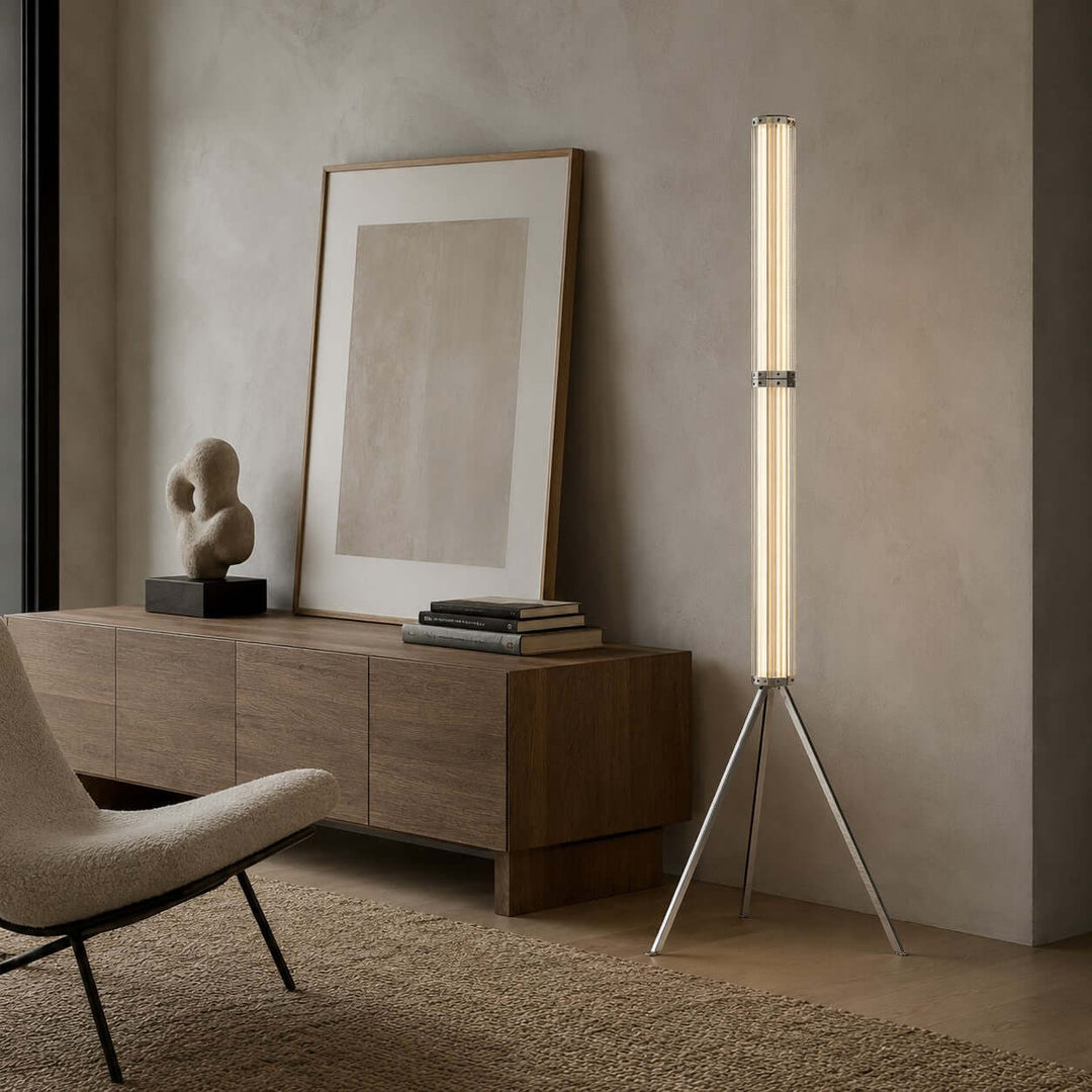 Cavelle Floor Lamp - Modern Industrial Tripod Glass Floor Lamp | Vinlighting