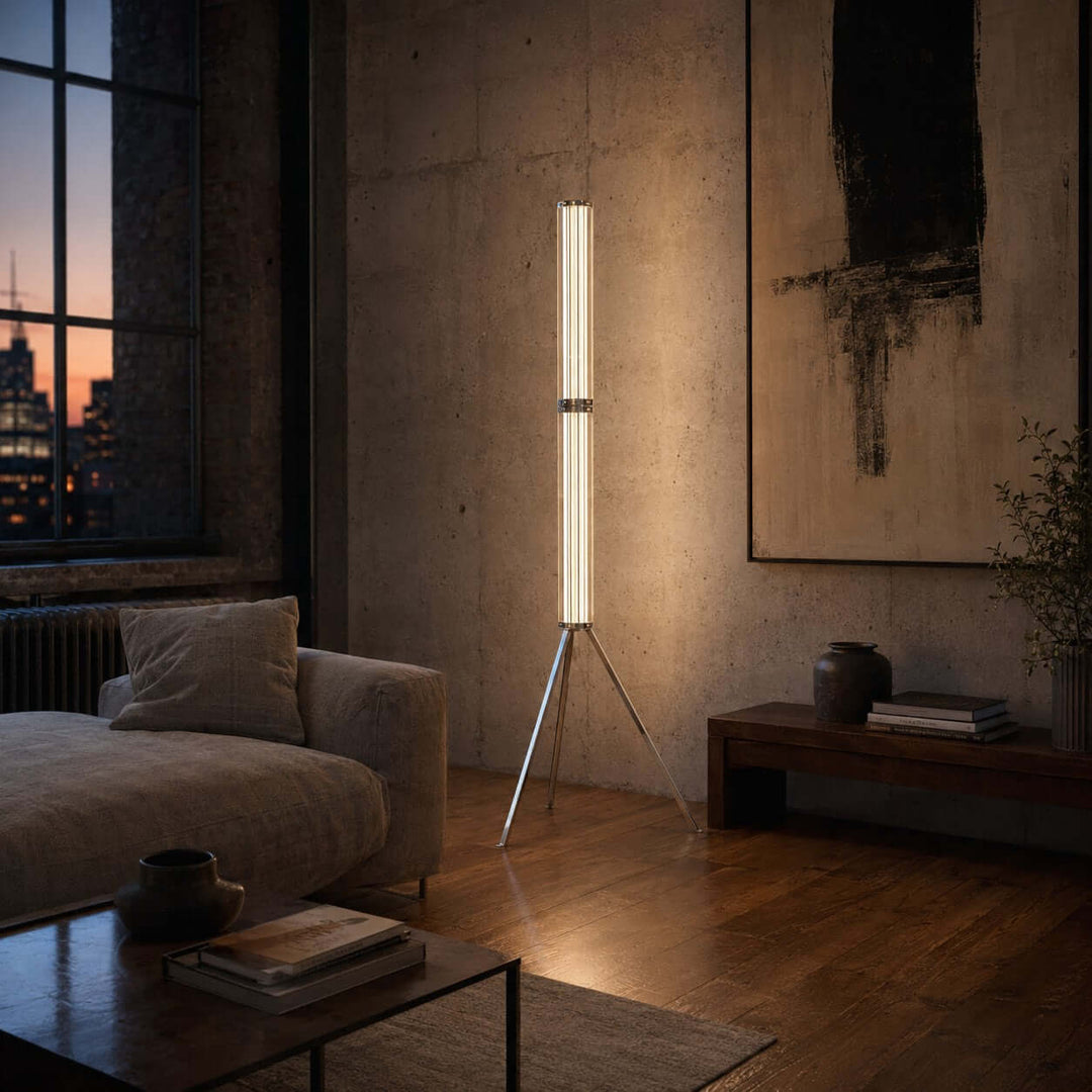 Cavelle Floor Lamp - Modern Industrial Tripod Glass Floor Lamp | Vinlighting
