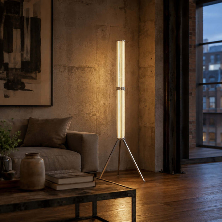 Cavelle Floor Lamp - Modern Industrial Tripod Glass Floor Lamp | Vinlighting