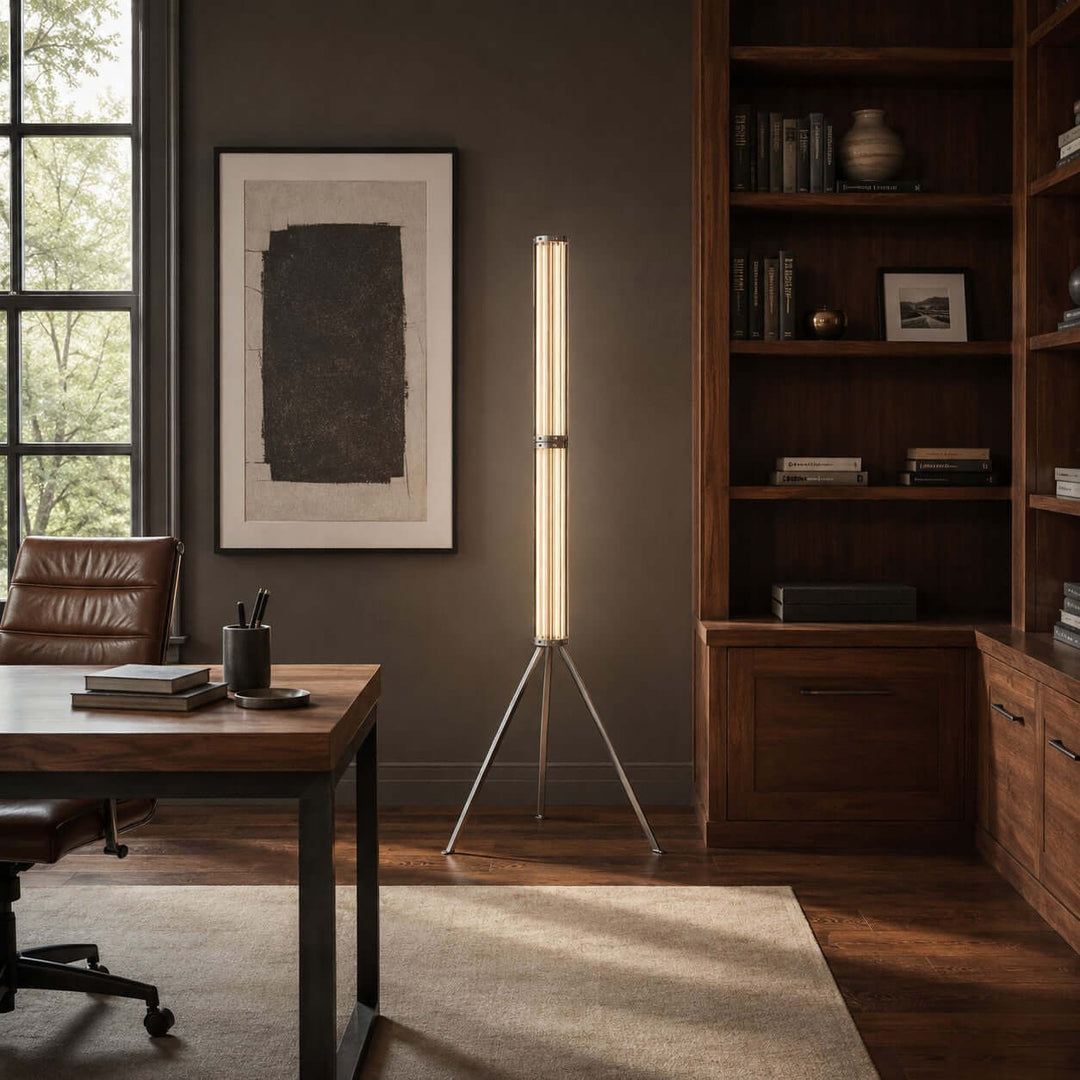 Cavelle Floor Lamp - Modern Industrial Tripod Glass Floor Lamp | Vinlighting
