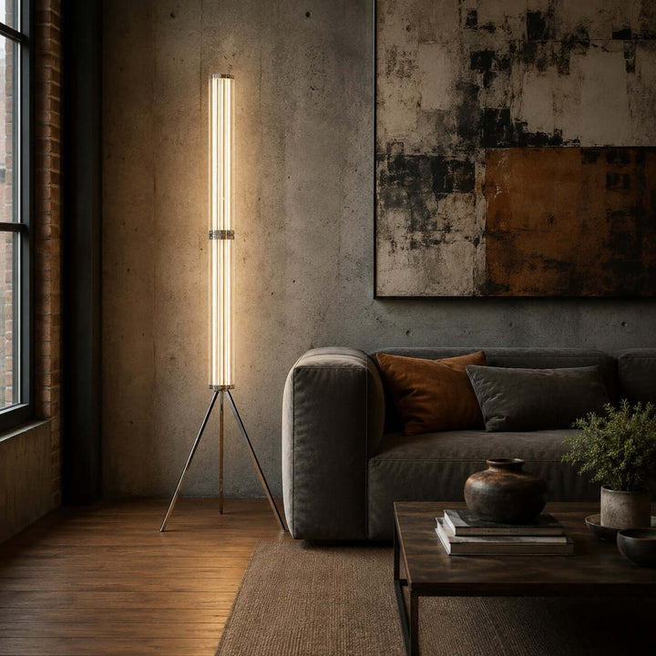 Cavelle Floor Lamp - Modern Industrial Tripod Glass Floor Lamp | Vinlighting