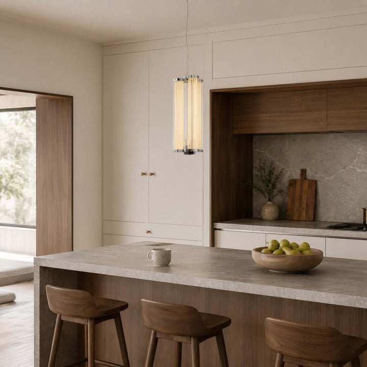 Cavelle Pendant Light - Industrial Hexagonal Glass Ceiling Pendant | Vinlighting