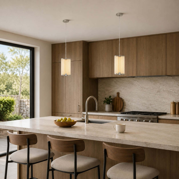 Cavelle Pendant Light - Industrial Hexagonal Glass Ceiling Pendant | Vinlighting