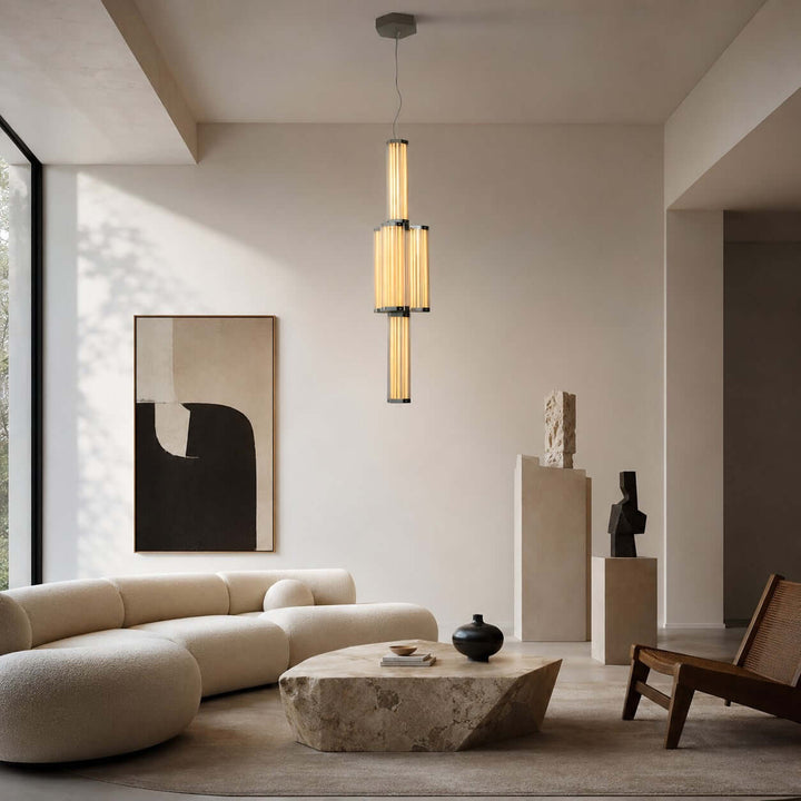 Cavelle Pendant Light - Industrial Hexagonal Glass Ceiling Pendant | Vinlighting