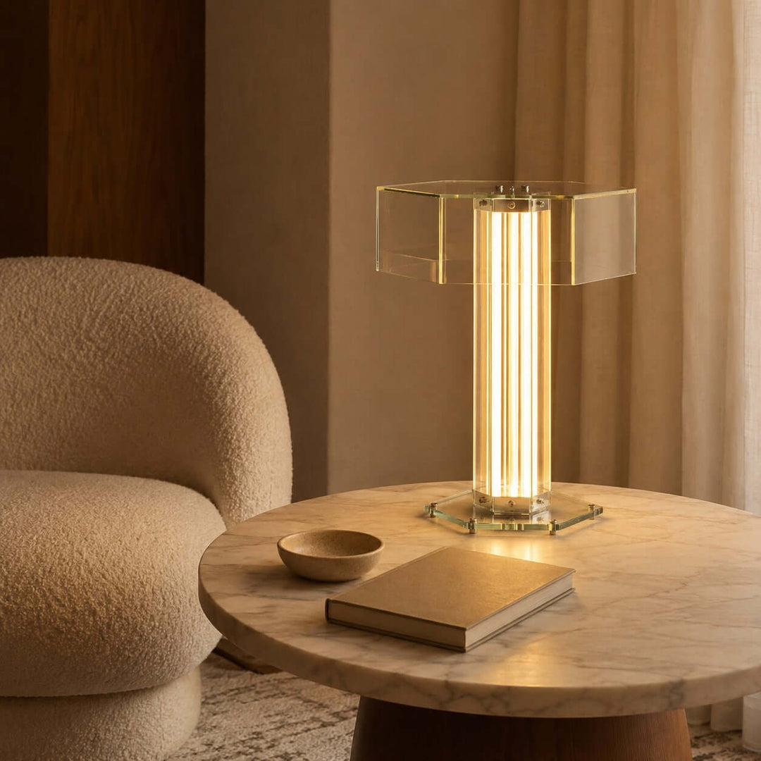 Cavelle Table Lamp - Modern Minimalist Industrial Glass Table Light | Vinlighting