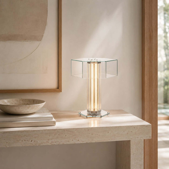 Cavelle Table Lamp - Modern Minimalist Industrial Glass Table Light | Vinlighting