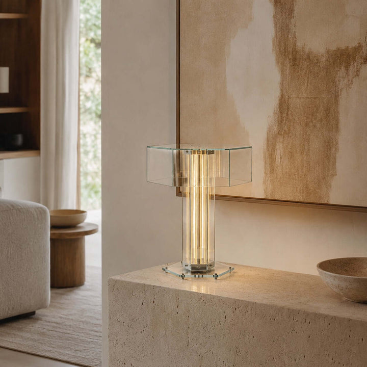Cavelle Table Lamp - Modern Minimalist Industrial Glass Table Light | Vinlighting