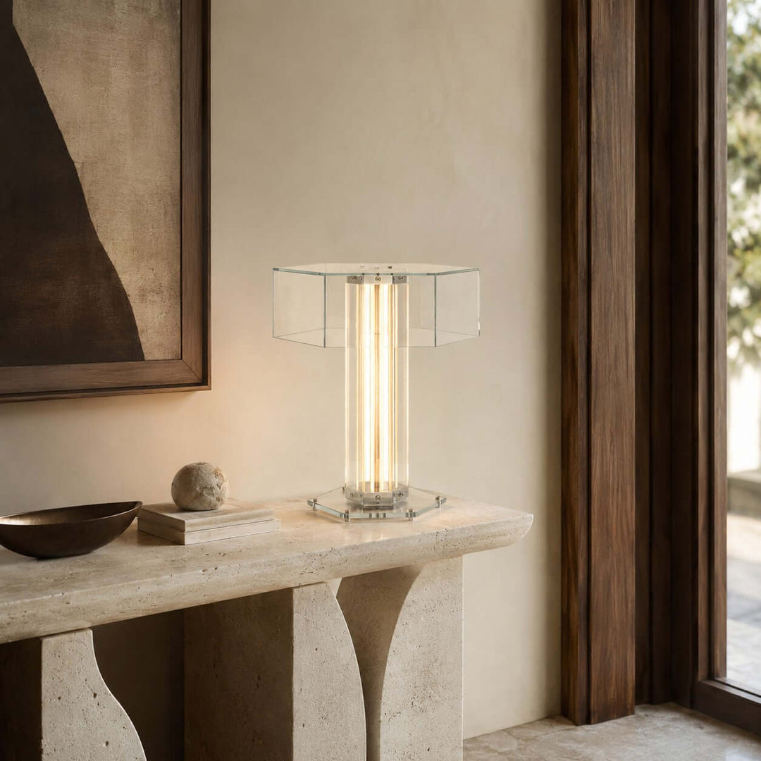 Cavelle Table Lamp - Modern Minimalist Industrial Glass Table Light | Vinlighting