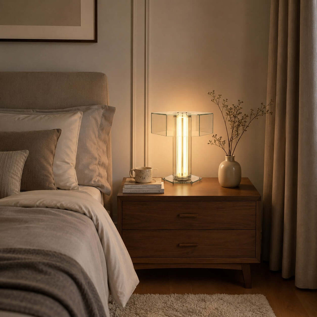 Cavelle Table Lamp - Modern Minimalist Industrial Glass Table Light | Vinlighting