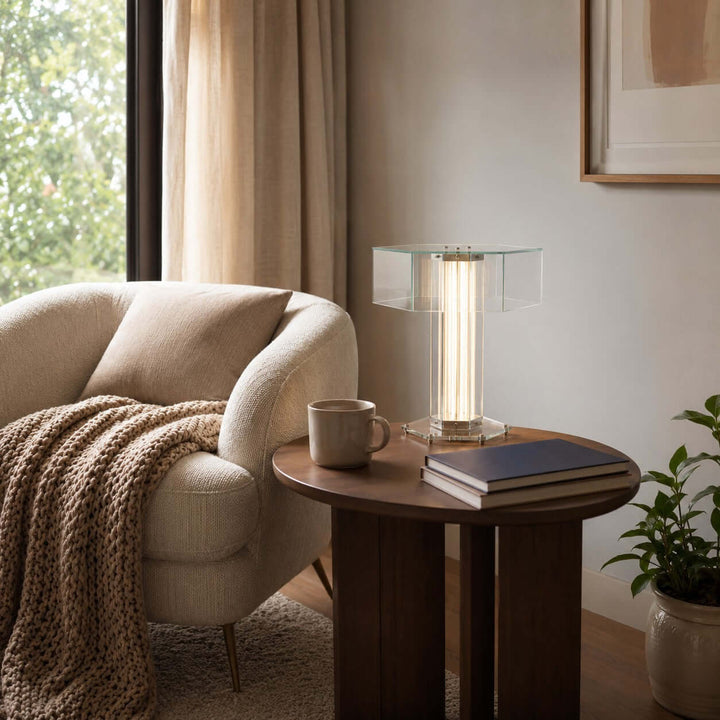 Cavelle Table Lamp - Modern Minimalist Industrial Glass Table Light | Vinlighting