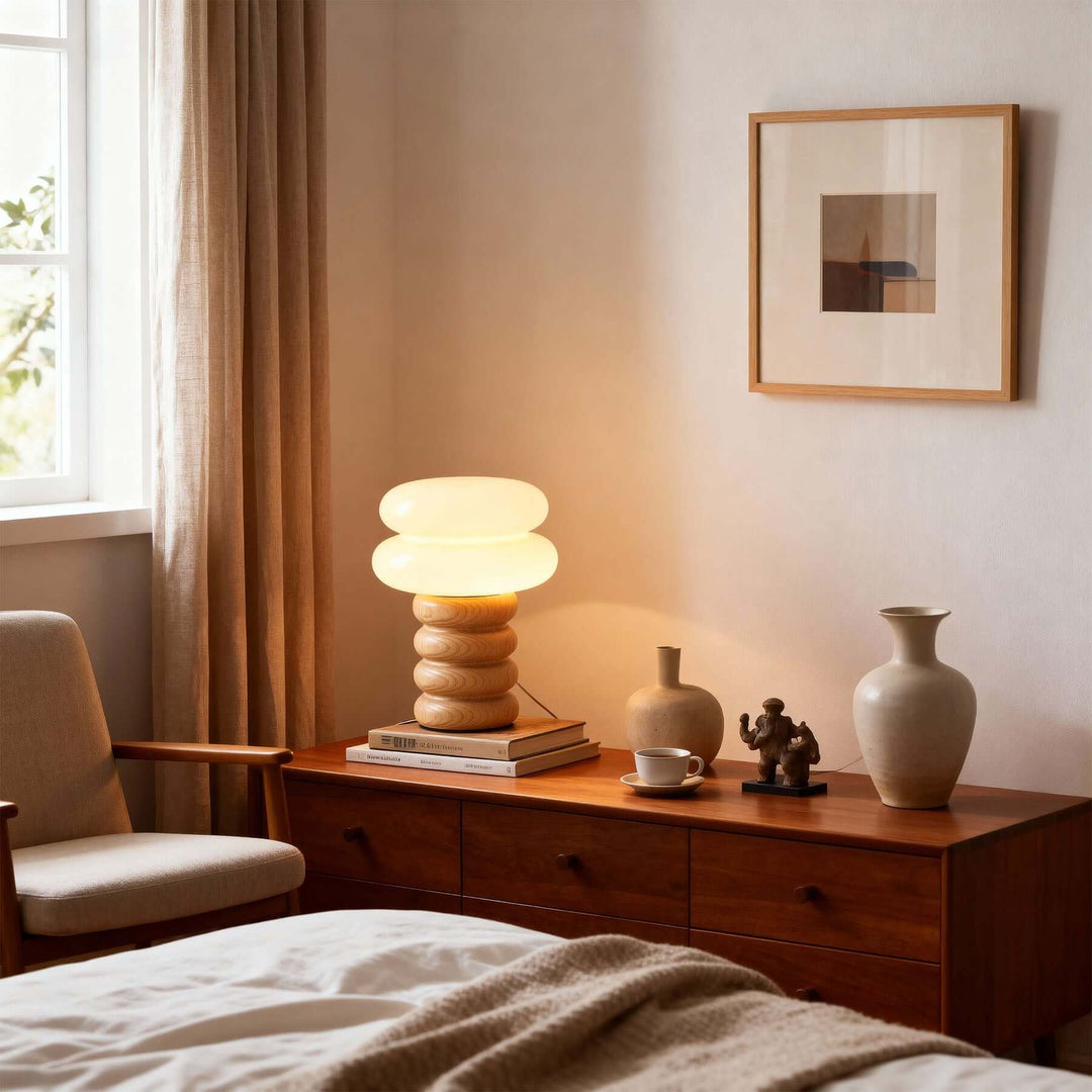 Cavuni Table Lamp – Modern Cream Cute Small Lamp
