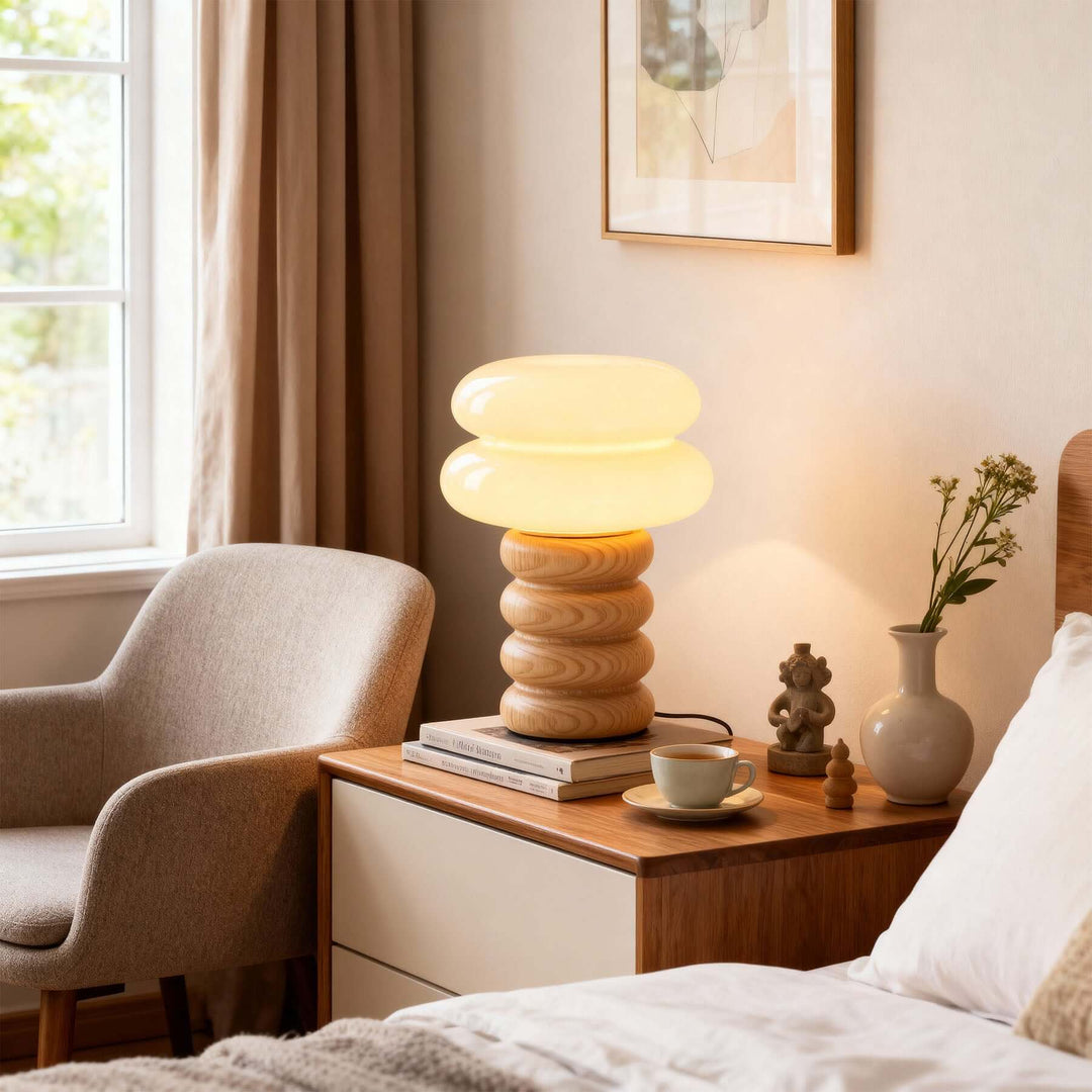 Cavuni Table Lamp – Modern Cream Cute Small Lamp