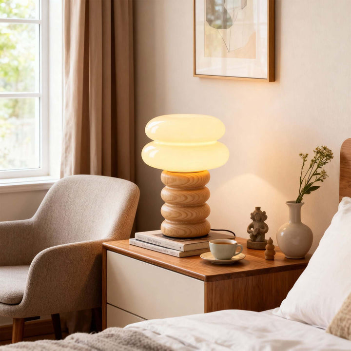 Cavuni Table Lamp – Modern Cream Cute Small Lamp