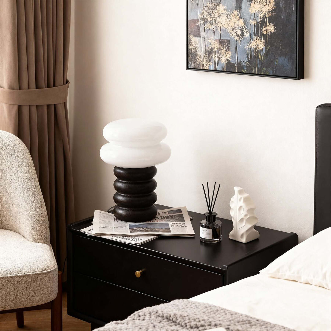 Cavuni Table Lamp – Modern Cream Cute Small Lamp