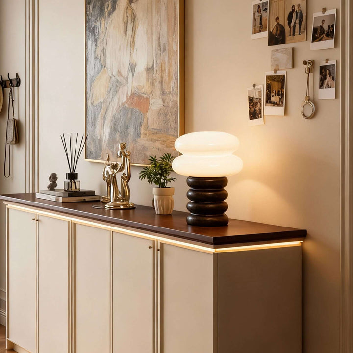 Cavuni Table Lamp – Modern Cream Cute Small Lamp