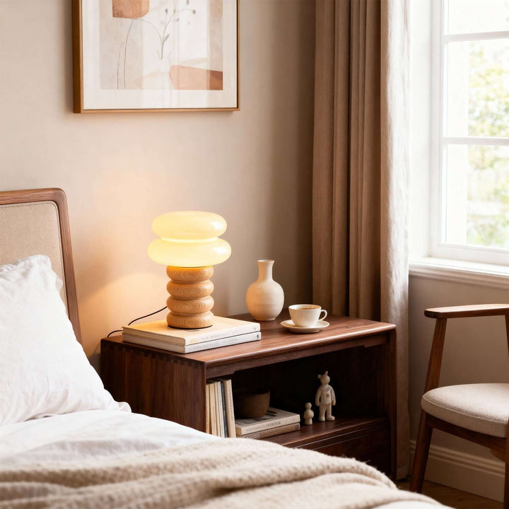 Cavuni Table Lamp – Modern Cream Cute Small Lamp