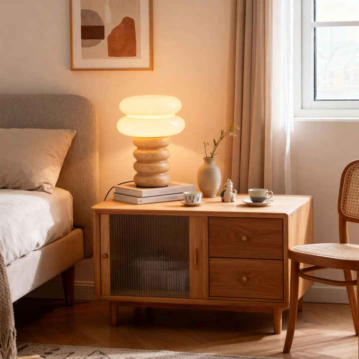 Cavuni Table Lamp – Modern Cream Cute Small Lamp